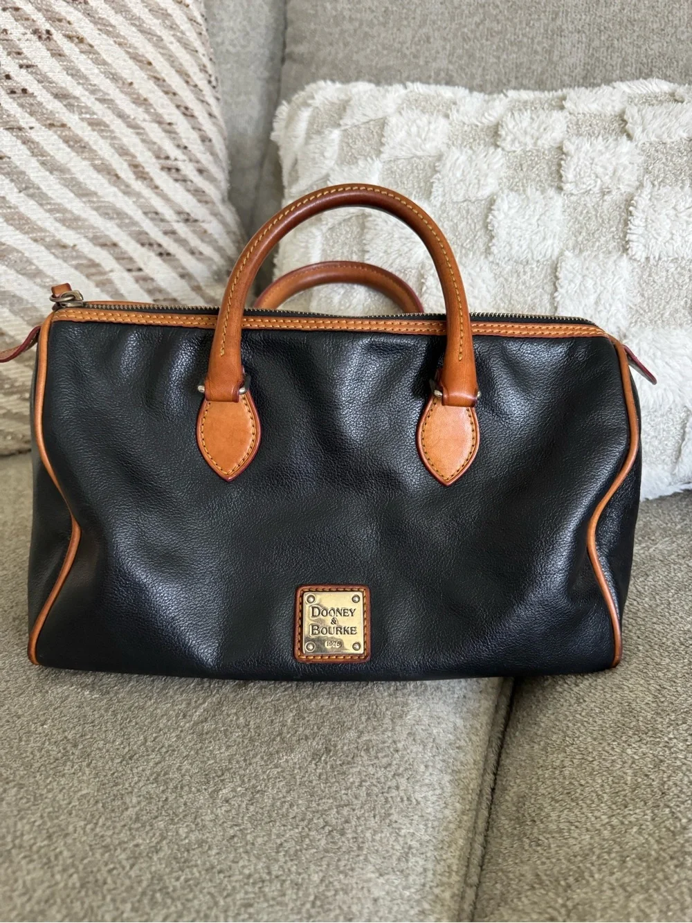 Dooney & Bourke barrel Black Leather satchel